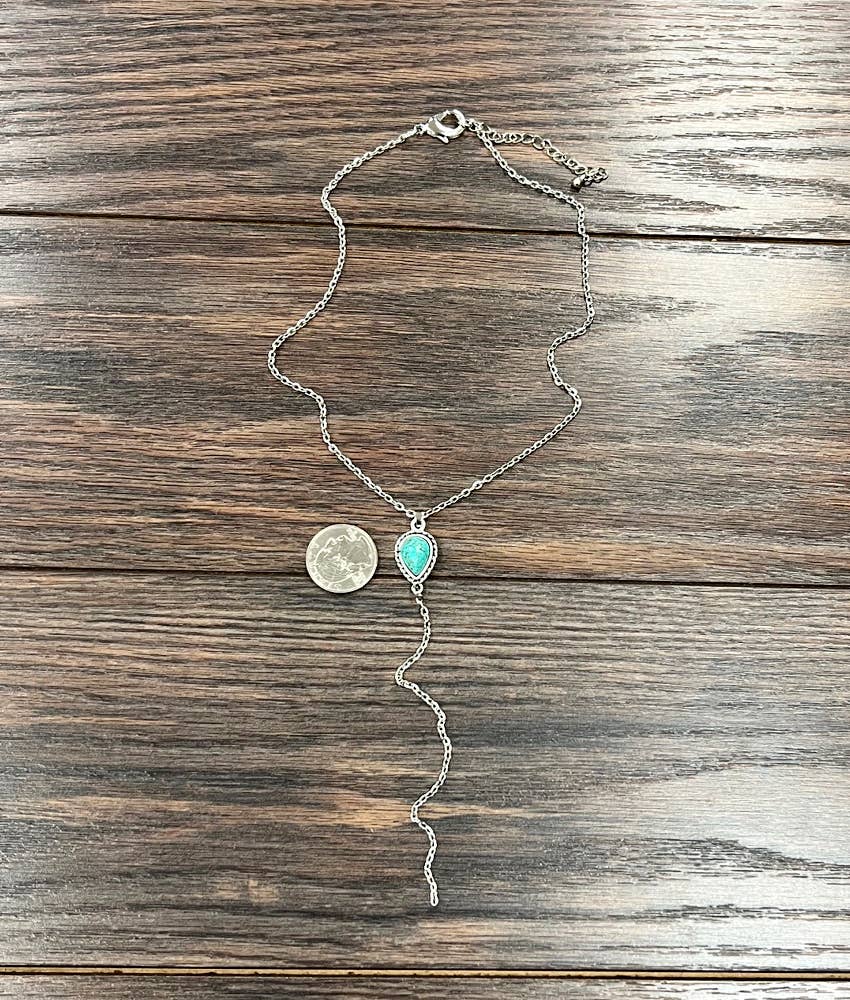 738937, Handmade Drop Turquoise Necklace