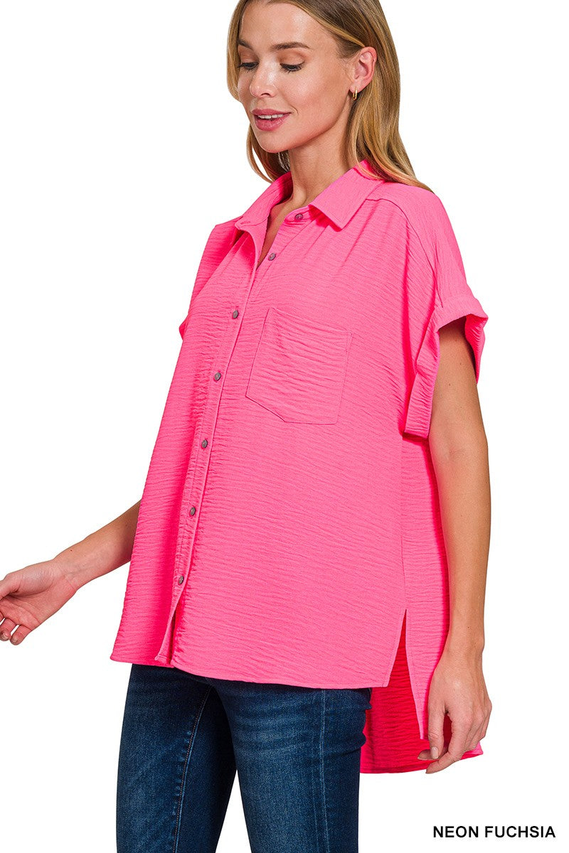 Woven Button Down Blouse