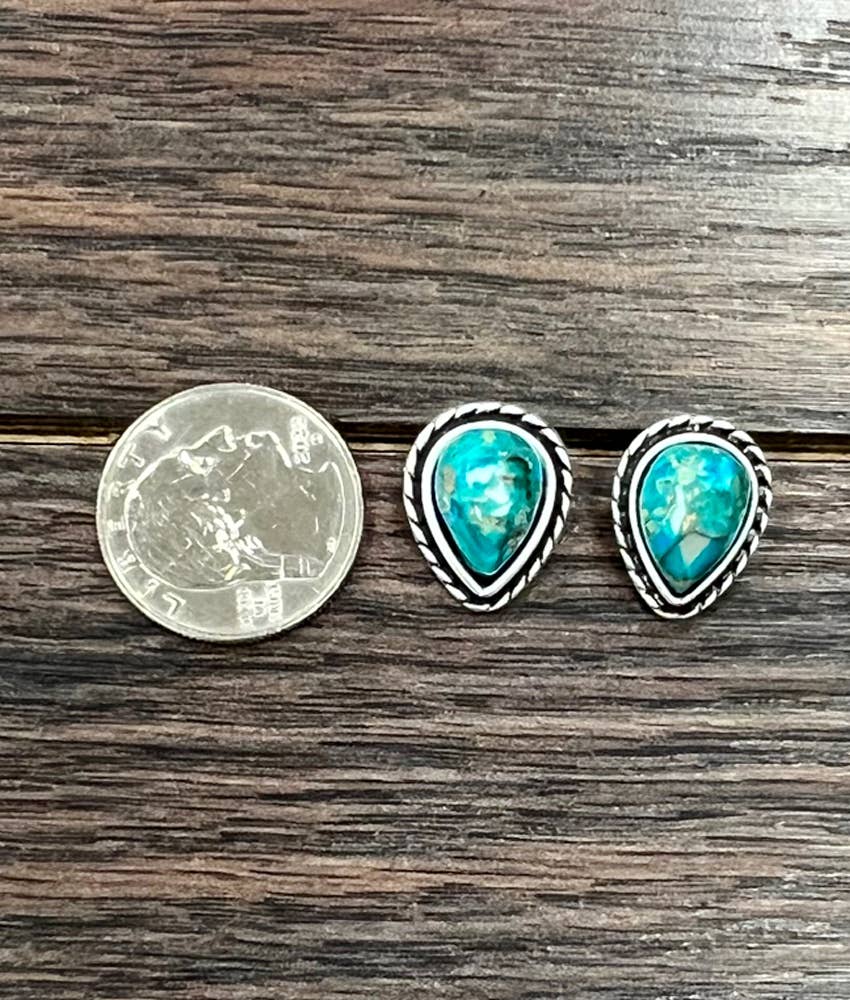 725114, 13mm Drop Gemstone Stud Earrings