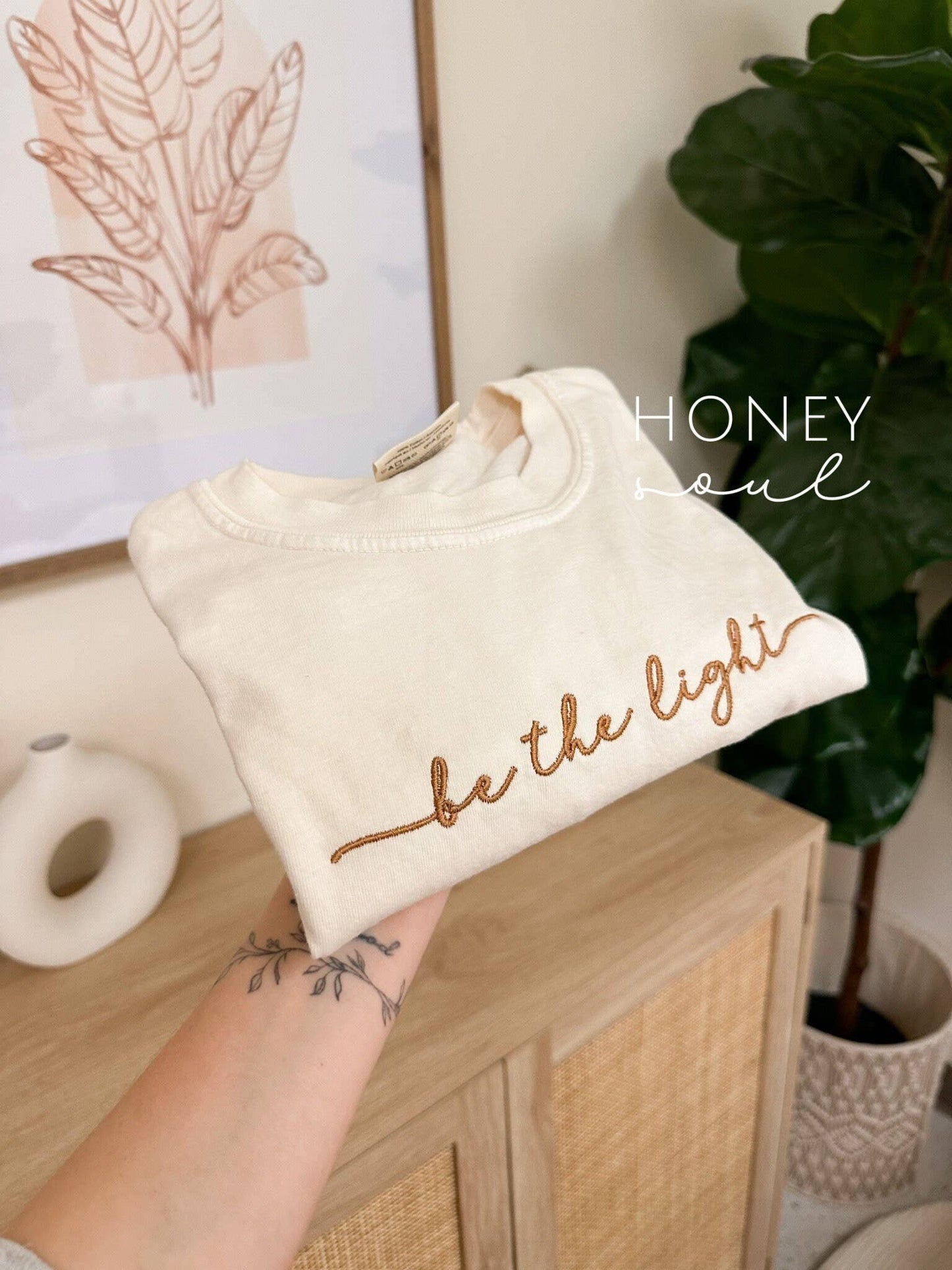 Embroidered Be The Light Tee