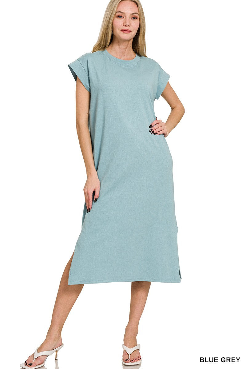 Round Neck Midi Dress