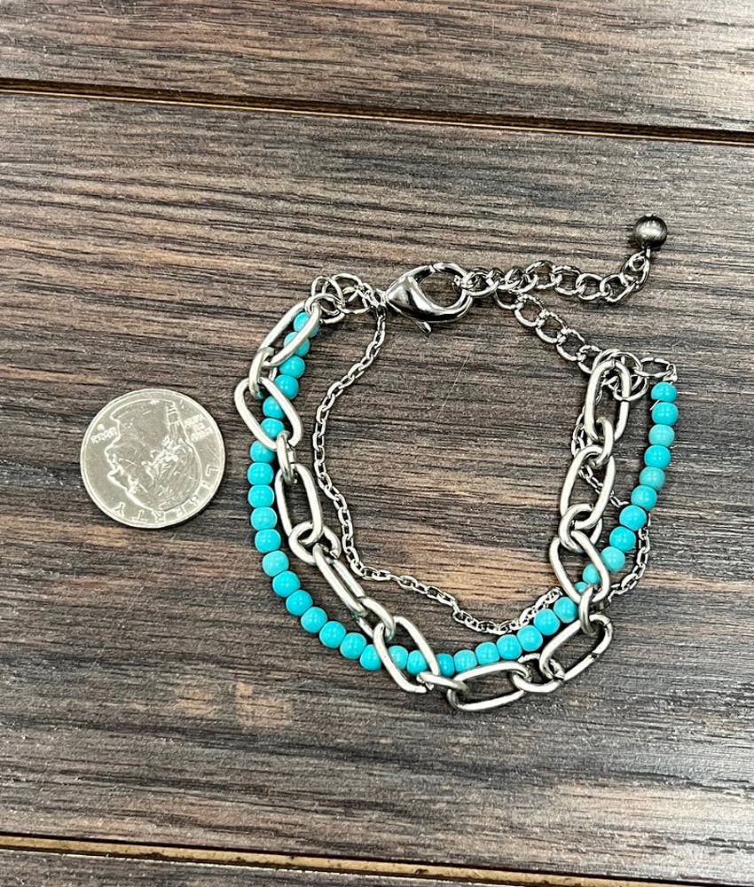 Handmade Synthetic Turquoise Adjustable Bracelet
