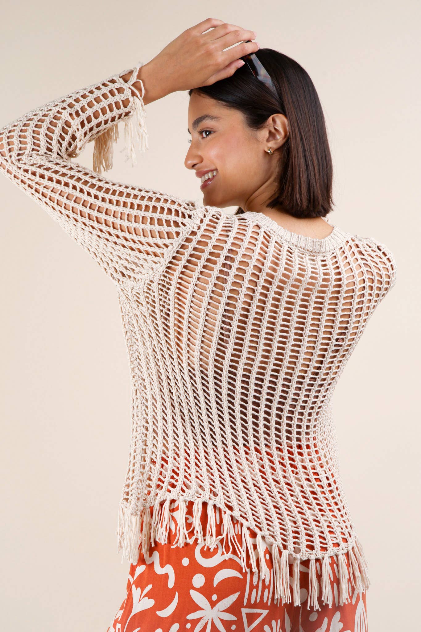 Oversized Net Summer Crochet Knit Sweater Top