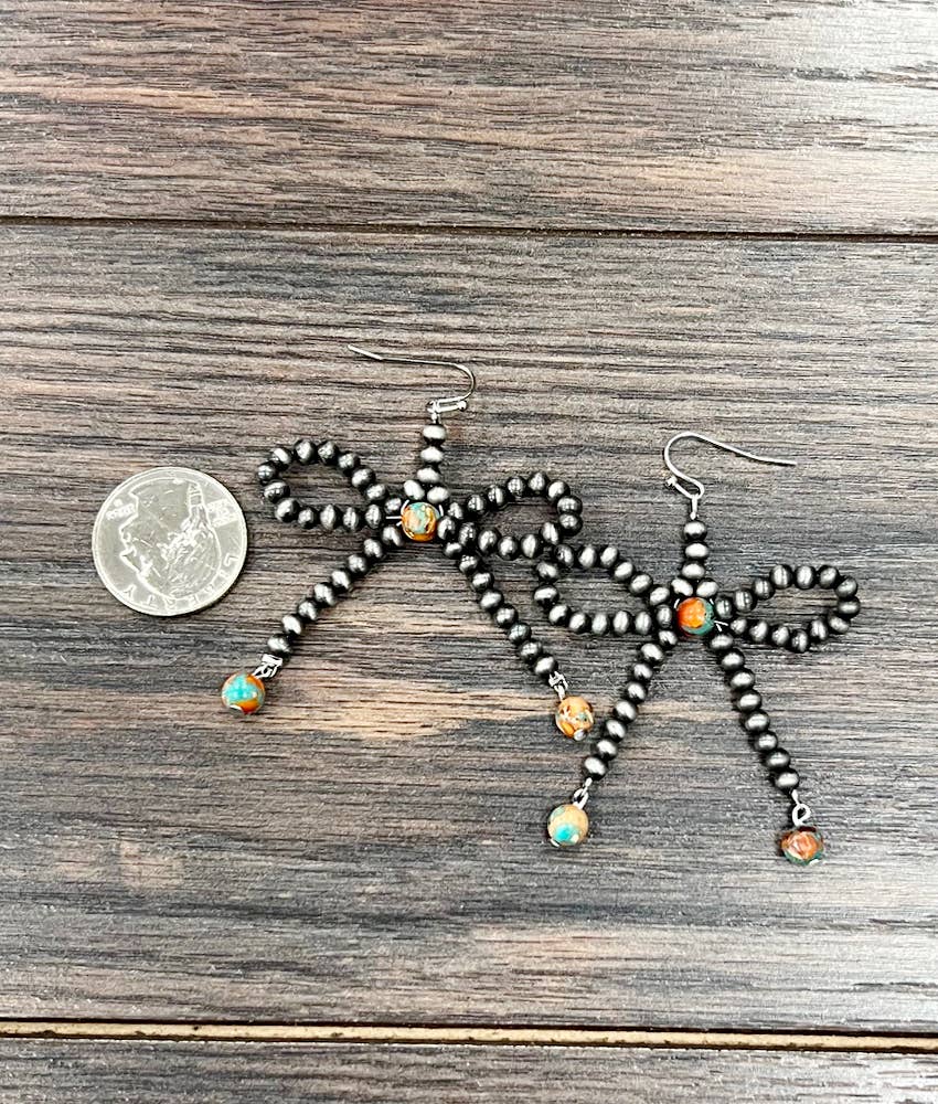 726097, Handmade Bow Earrings