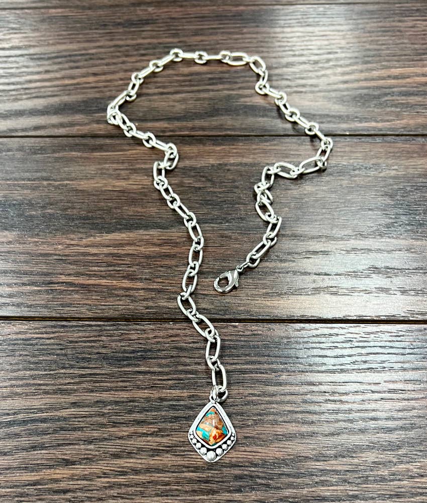 737424, Gemstone Lariat Necklace