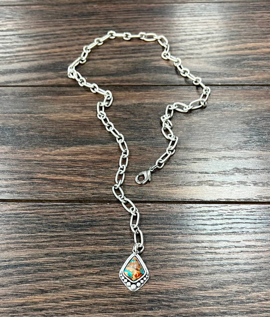 737424, Gemstone Lariat Necklace