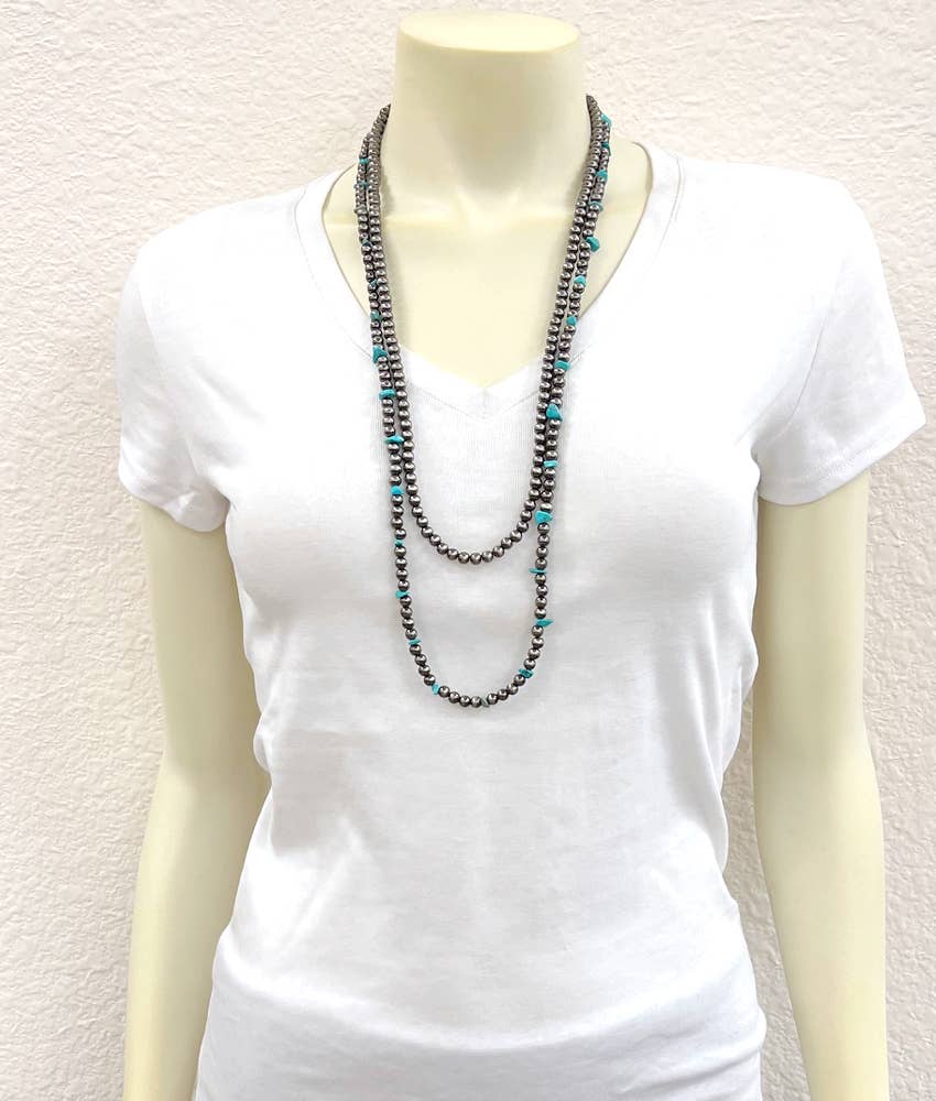 Handmade Polish Navajo Bead, Turquoise Necklace