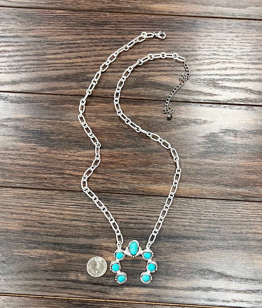 738922, Squash Naja Turquoise Necklace