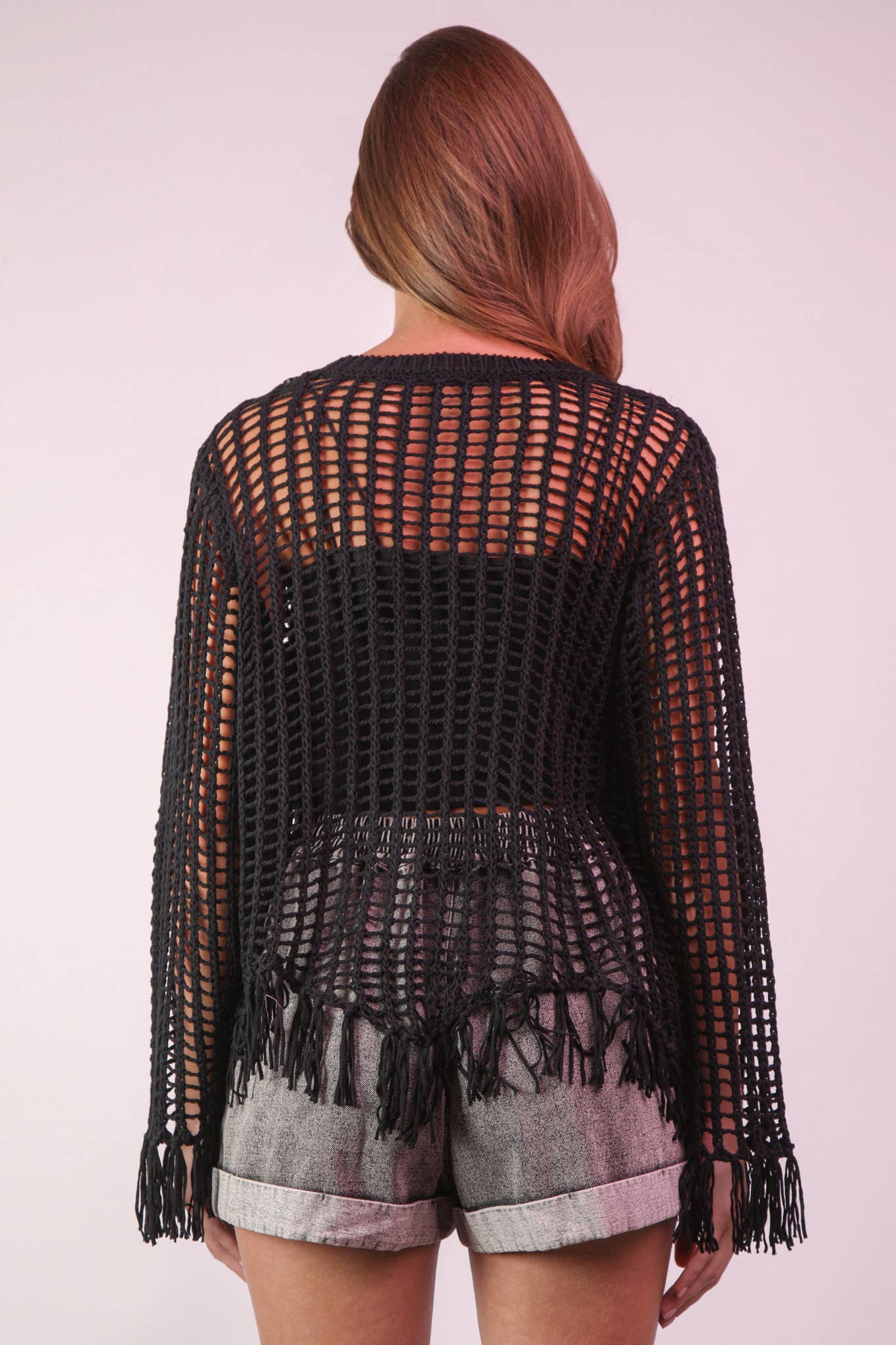 Oversized Net Summer Crochet Knit Sweater Top