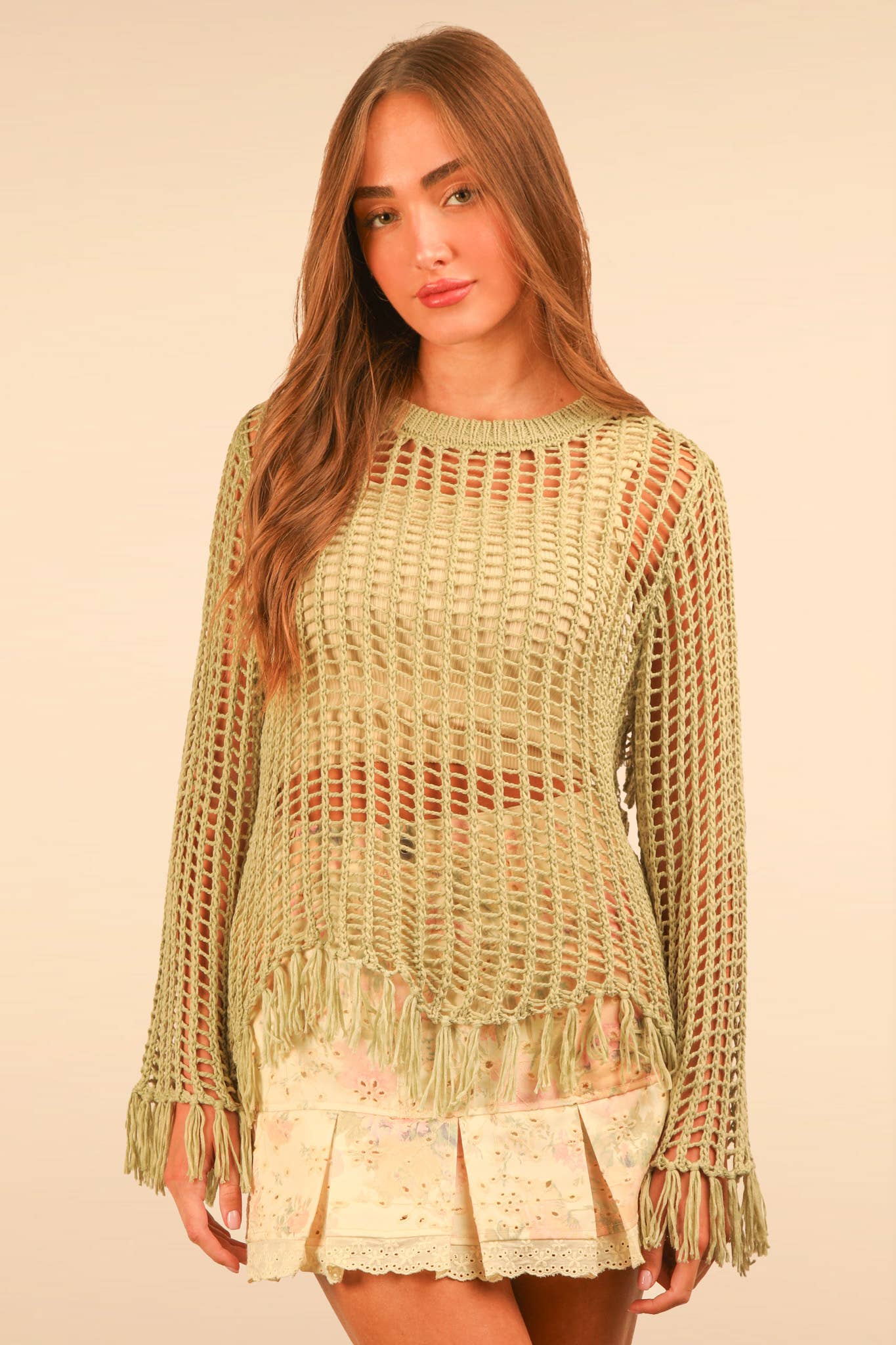 Oversized Net Summer Crochet Knit Sweater Top