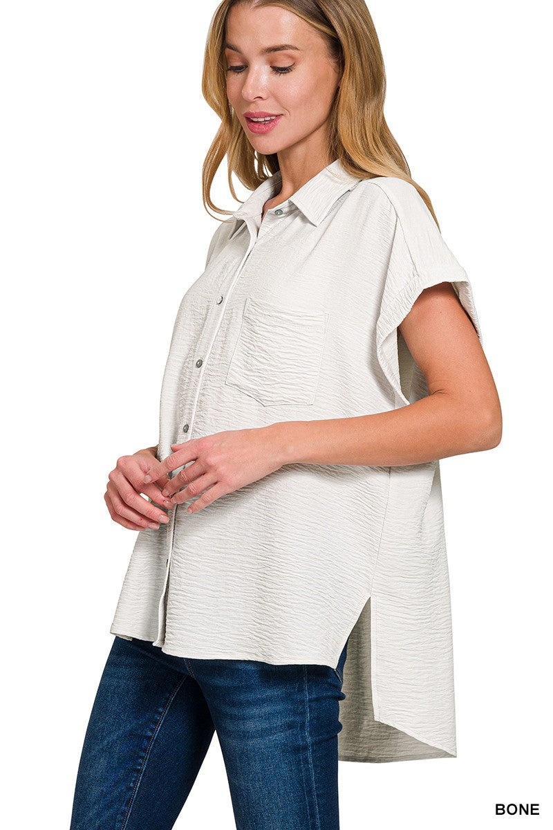 Woven Button Down Blouse