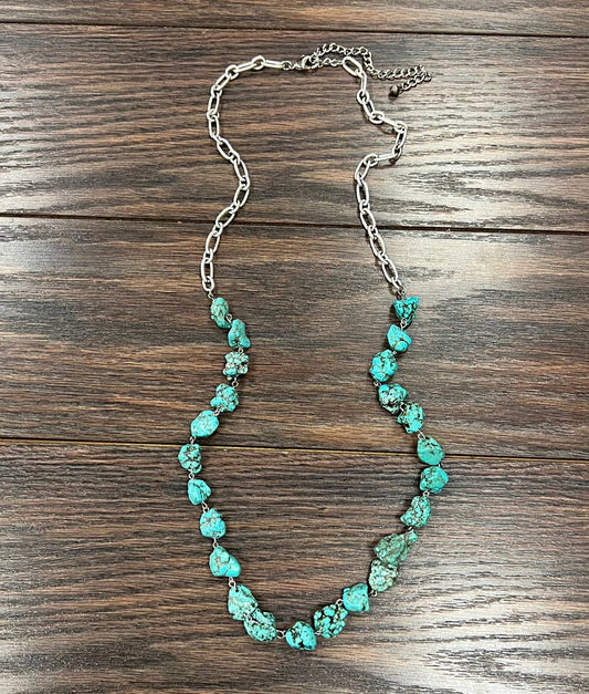 737929, Handmade Turquoise Interlocked Necklace