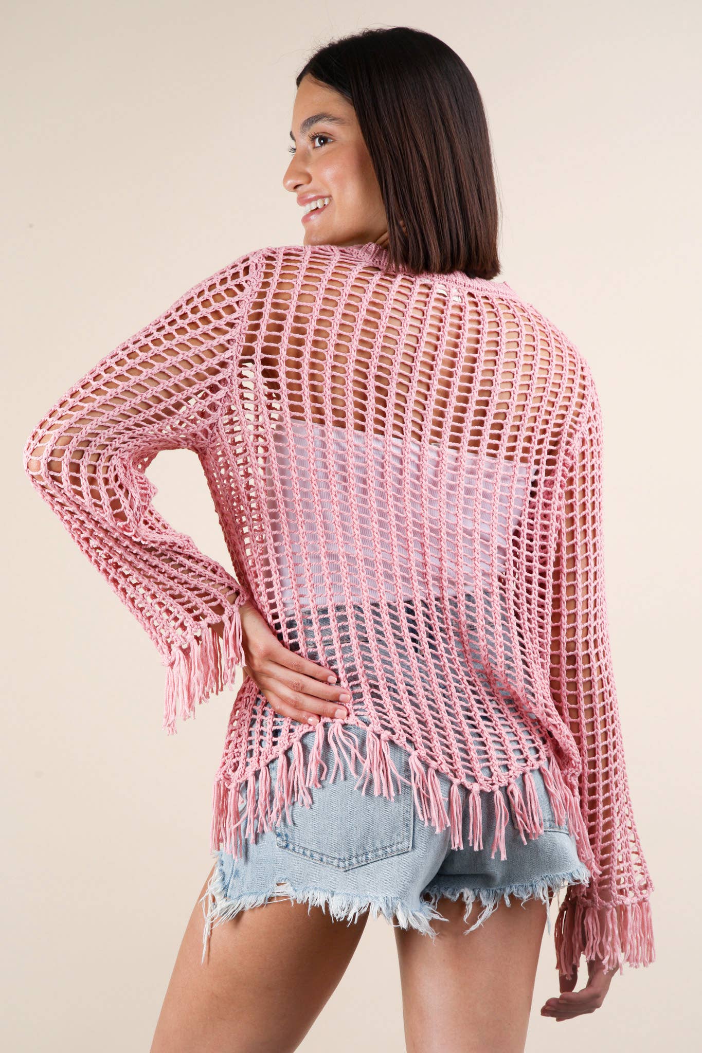 Oversized Net Summer Crochet Knit Sweater Top