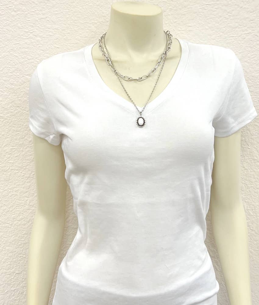 736236, White Turquoise Necklace