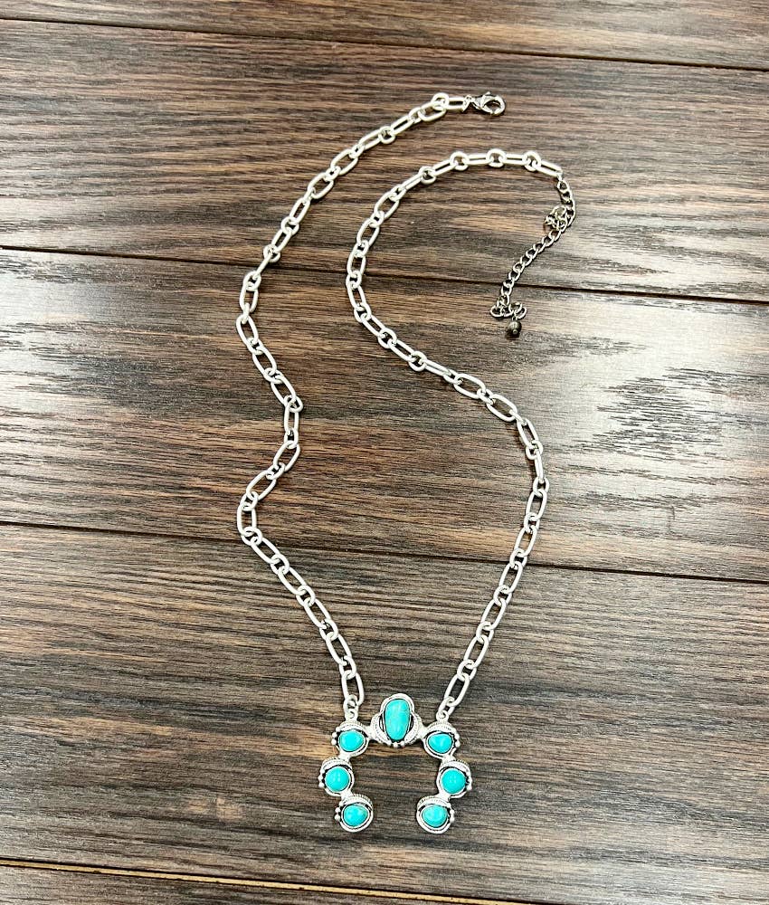 738922, Squash Naja Turquoise Necklace