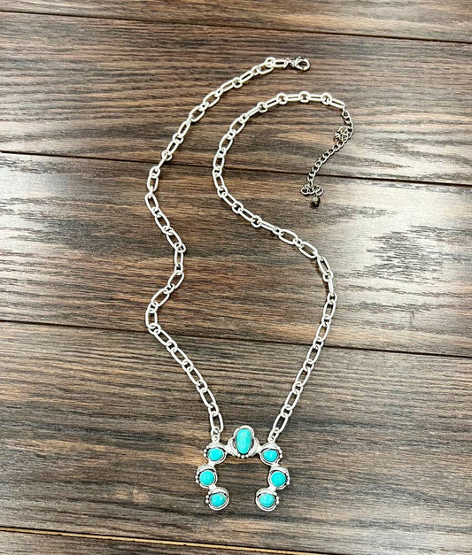 738922, Squash Naja Turquoise Necklace