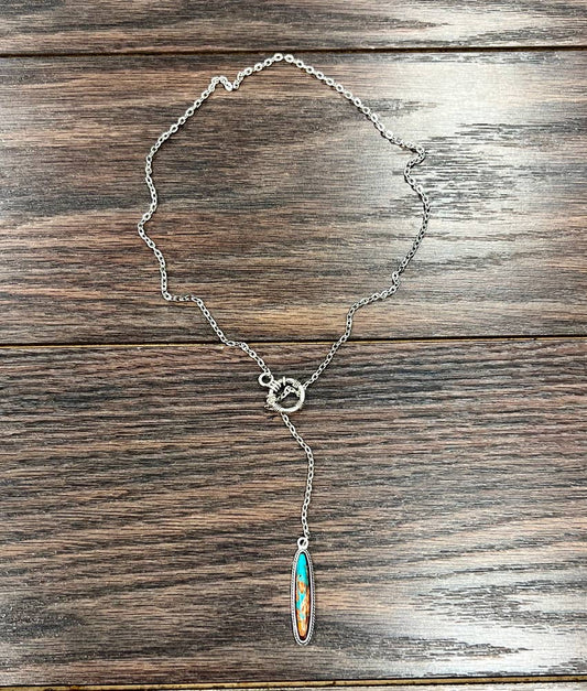 Lariat Gemstone Necklace