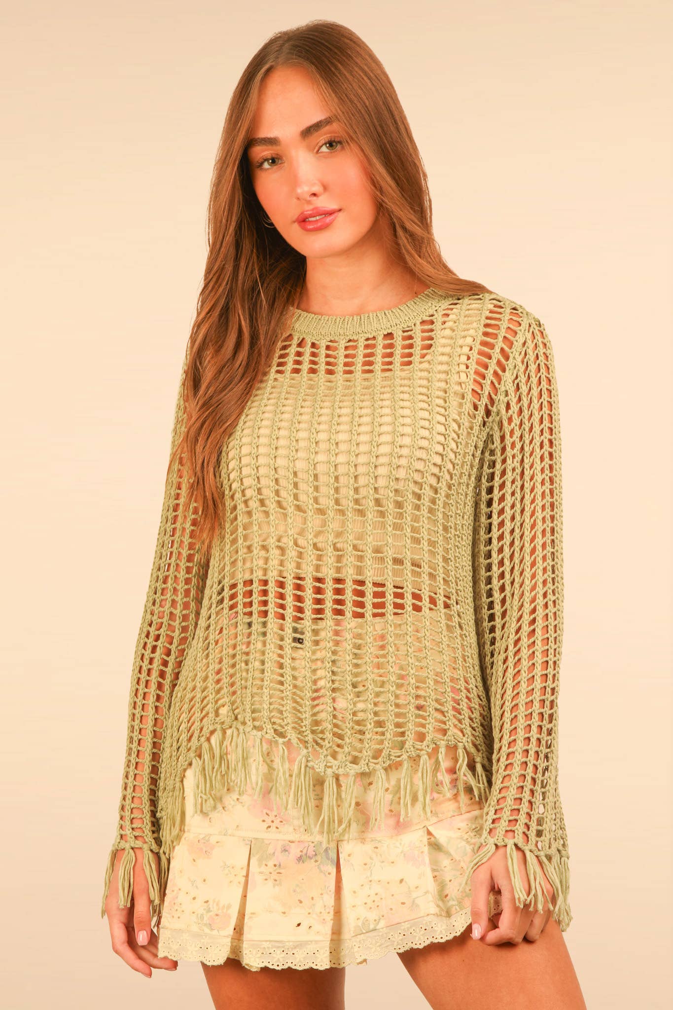Oversized Net Summer Crochet Knit Sweater Top