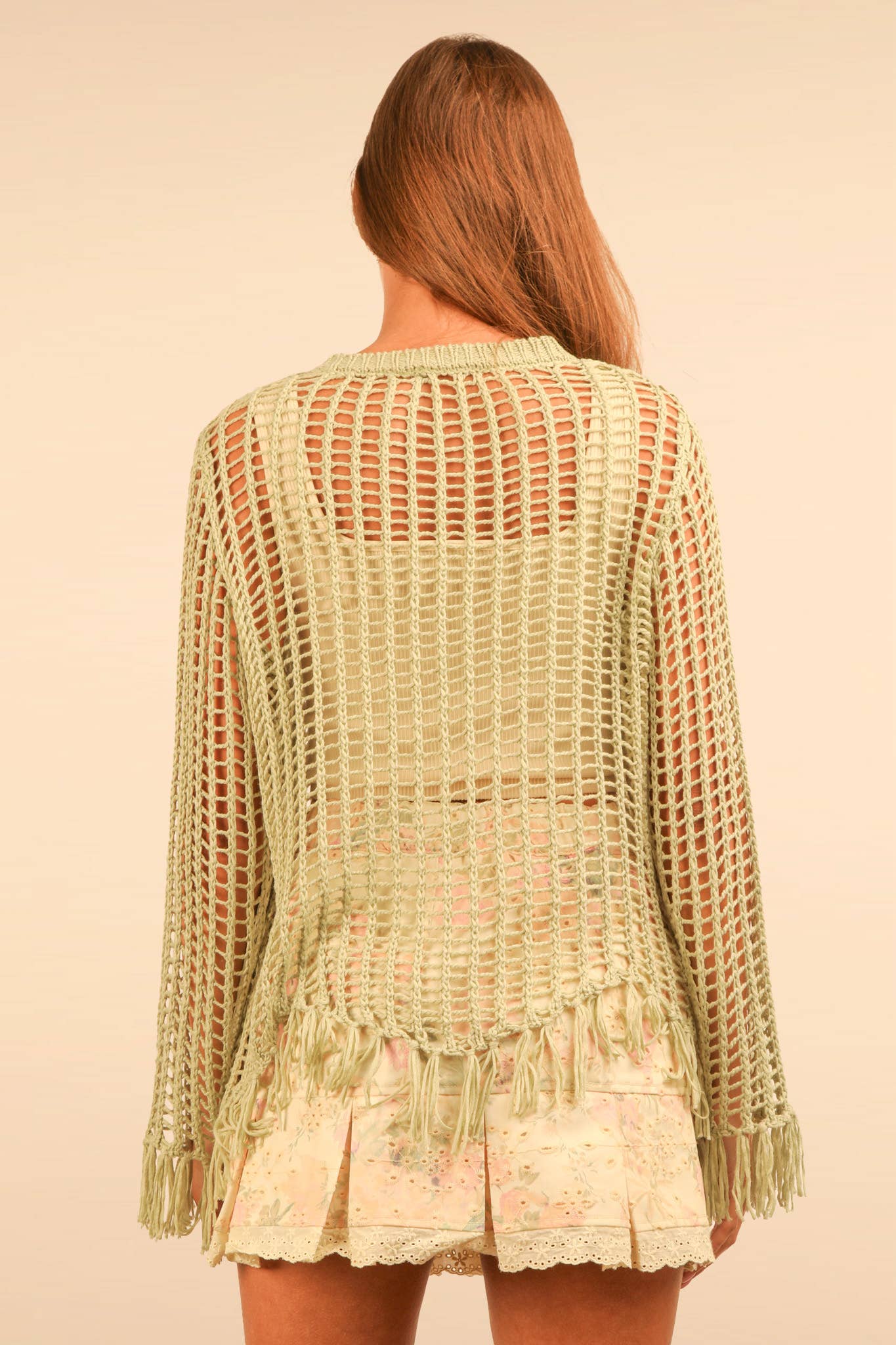 Oversized Net Summer Crochet Knit Sweater Top