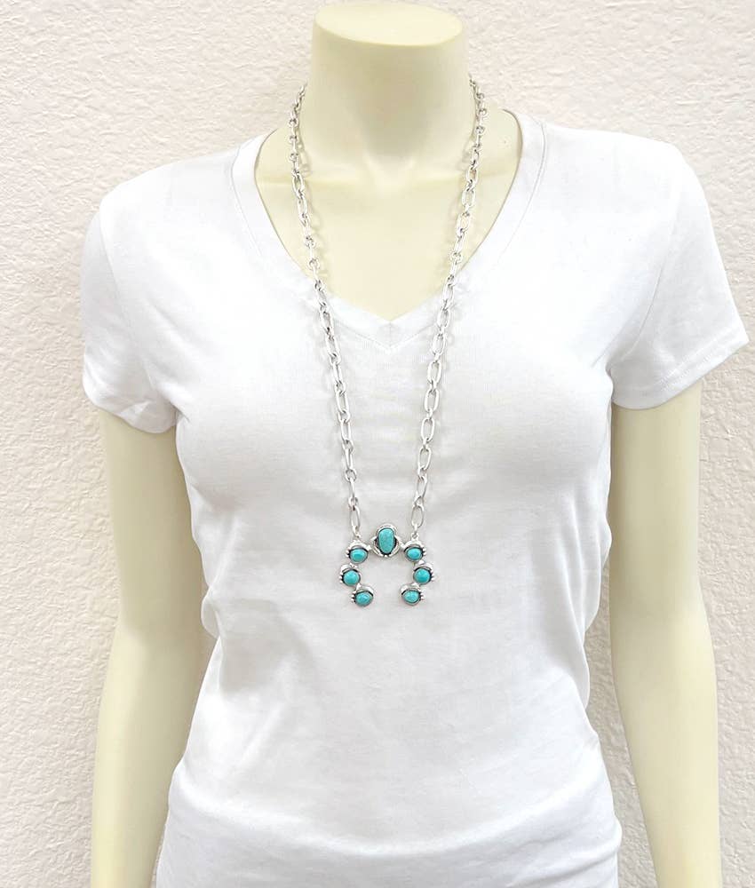 738922, Squash Naja Turquoise Necklace