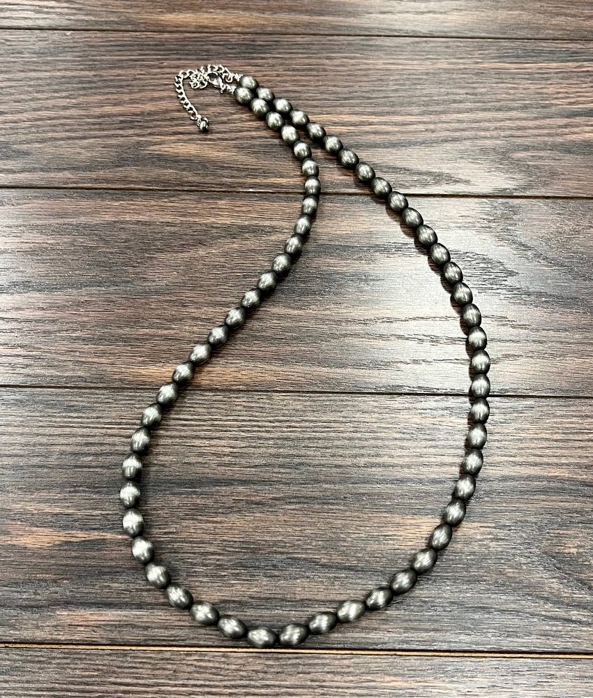 Handmade Oval Navajo Bead Necklace