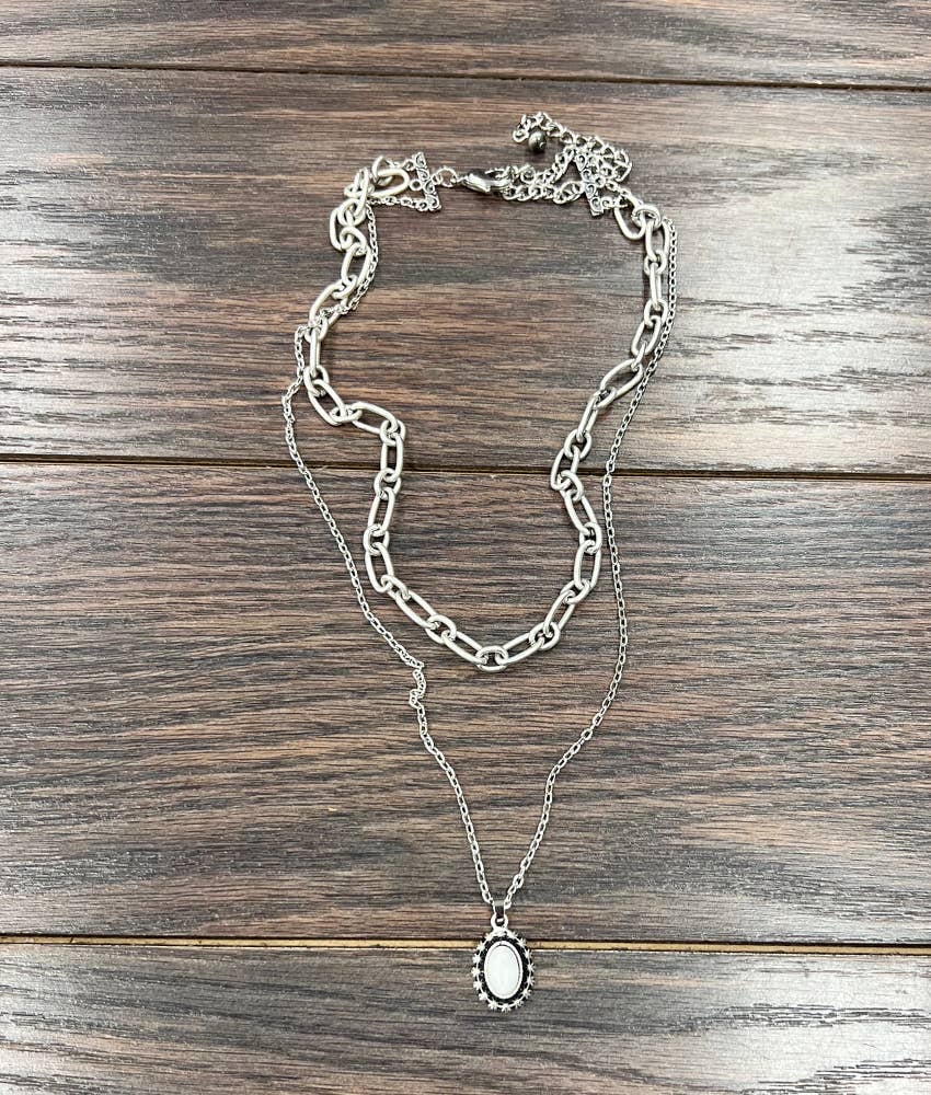 736236, White Turquoise Necklace