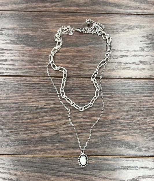 736236, White Turquoise Necklace