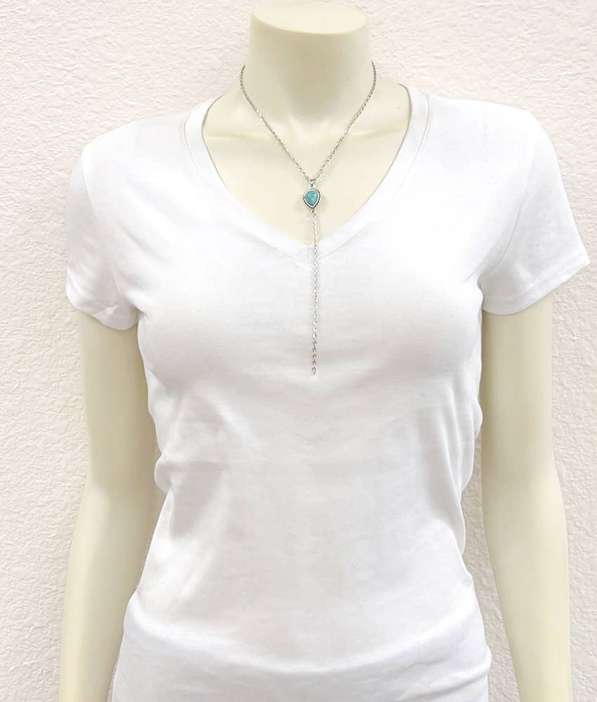 738937, Handmade Drop Turquoise Necklace