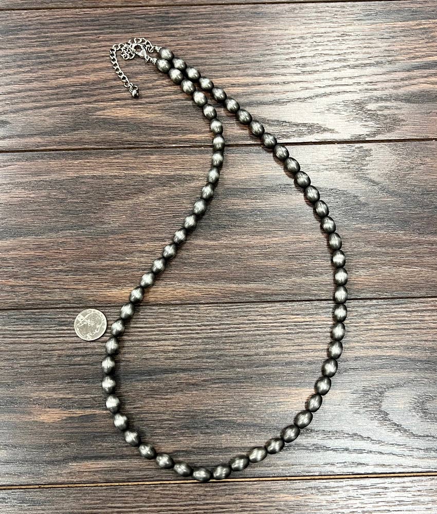 Handmade Oval Navajo Bead Necklace
