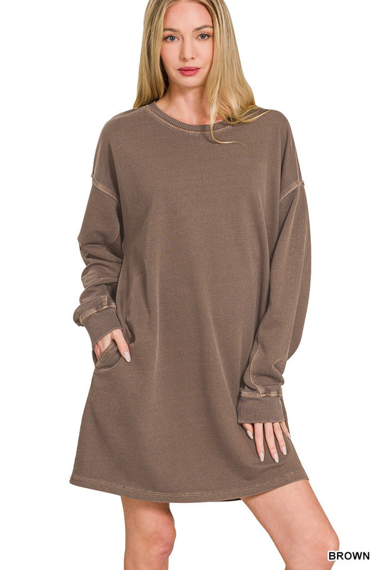 Oversized Terry Tunic Dress