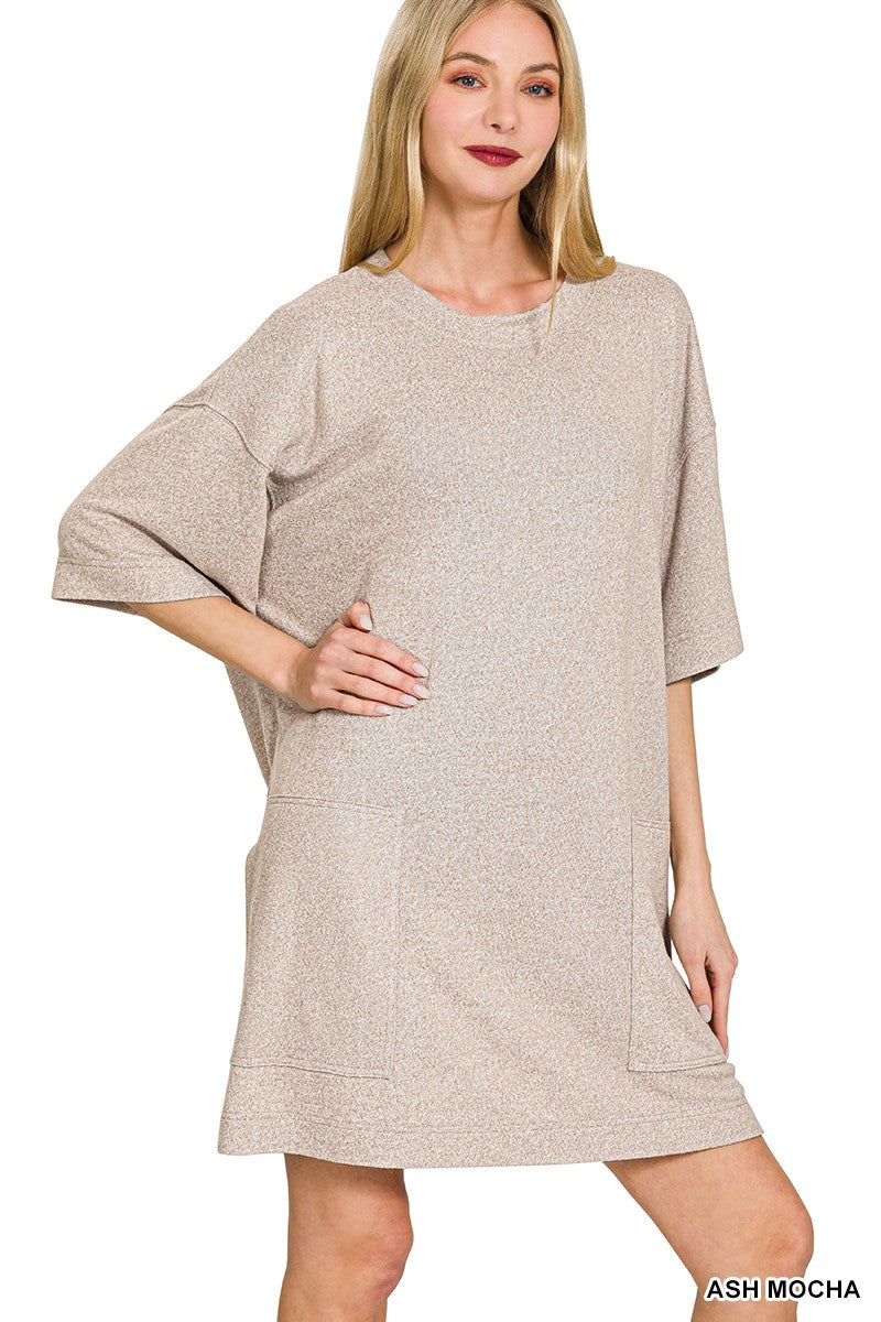 Soft Melange Hacci T-Shirt Dress