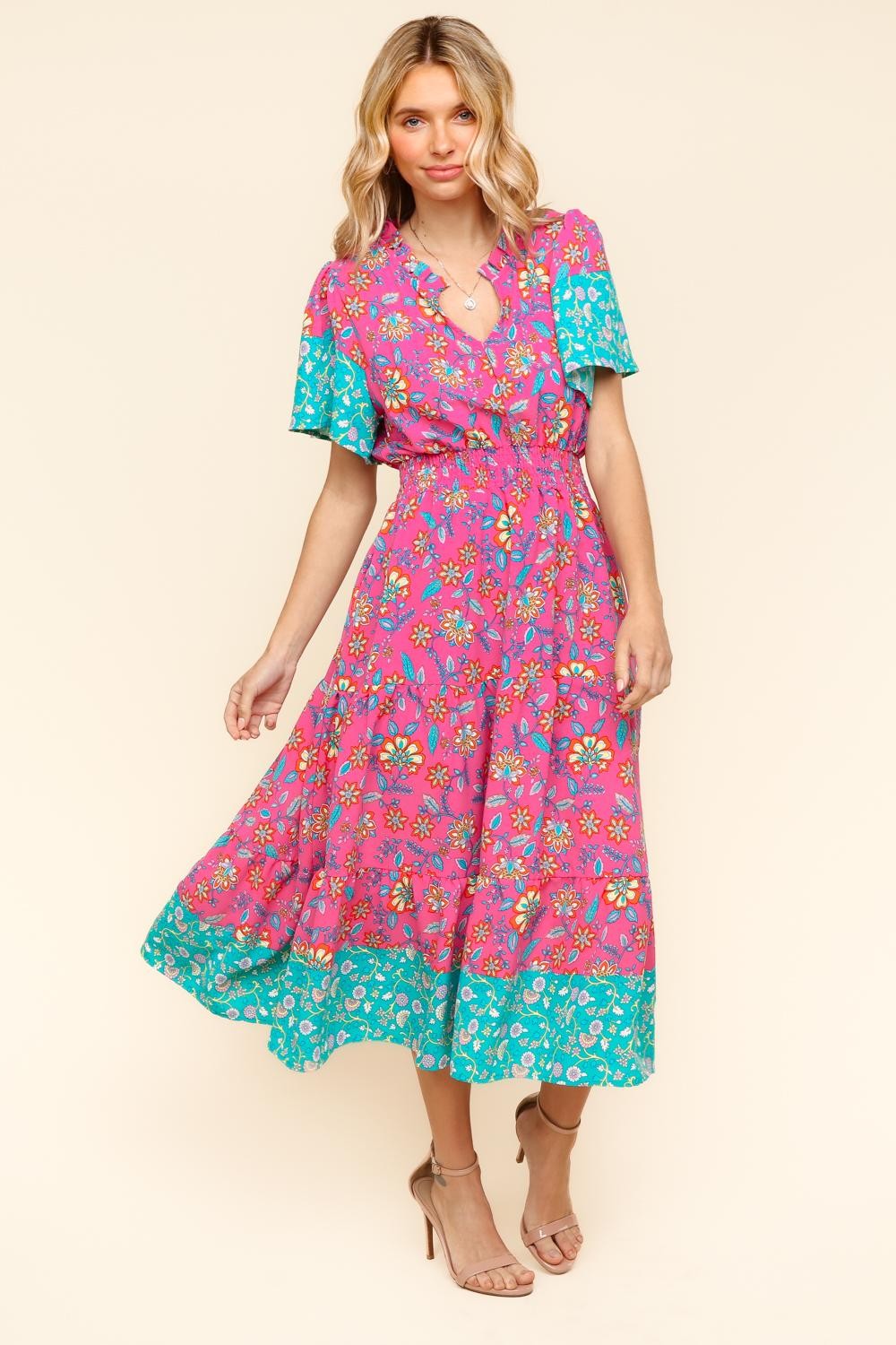Frill Hem Floral Dress