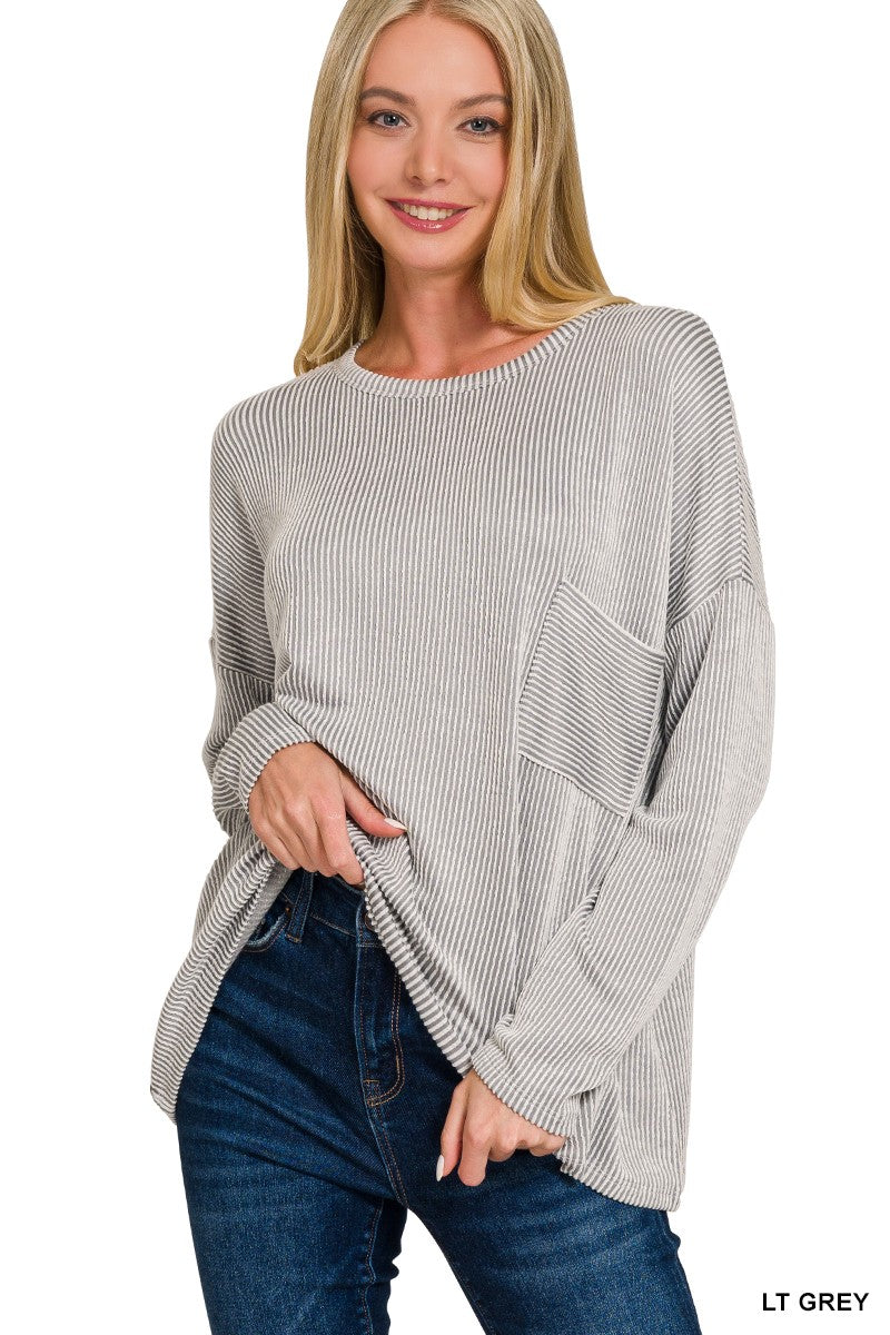 Ribbed Long Sleeve Top