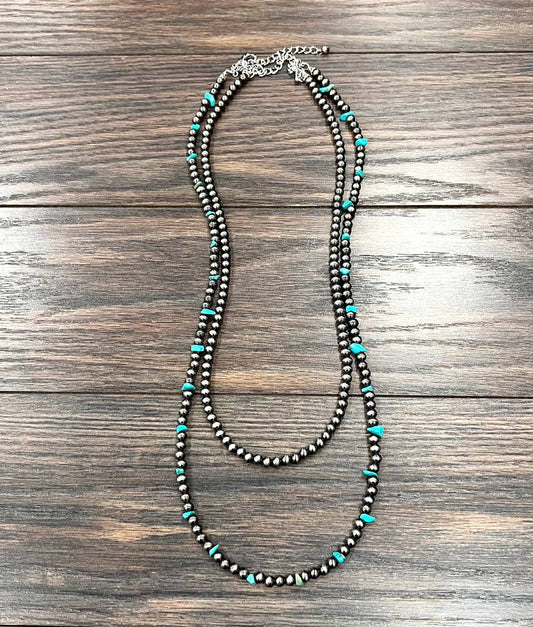 Handmade Polish Navajo Bead, Turquoise Necklace