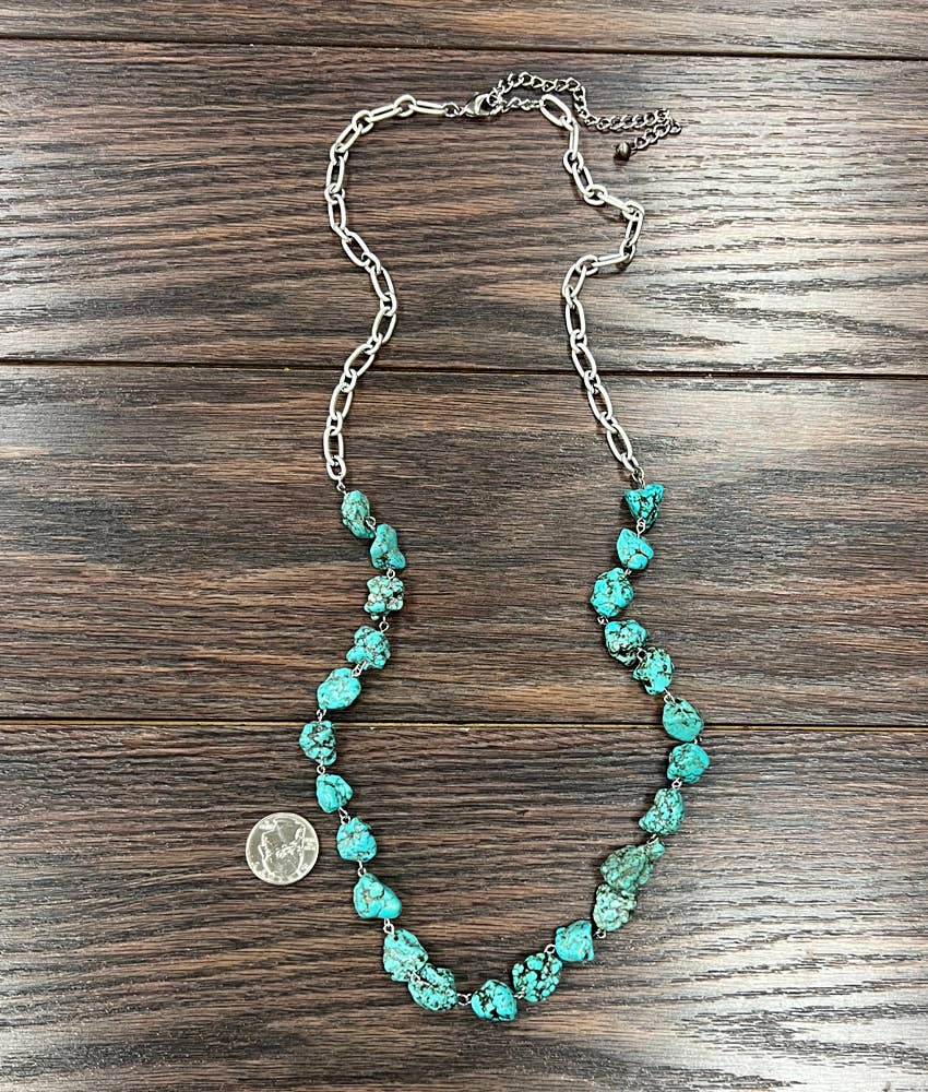 737929, Handmade Turquoise Interlocked Necklace