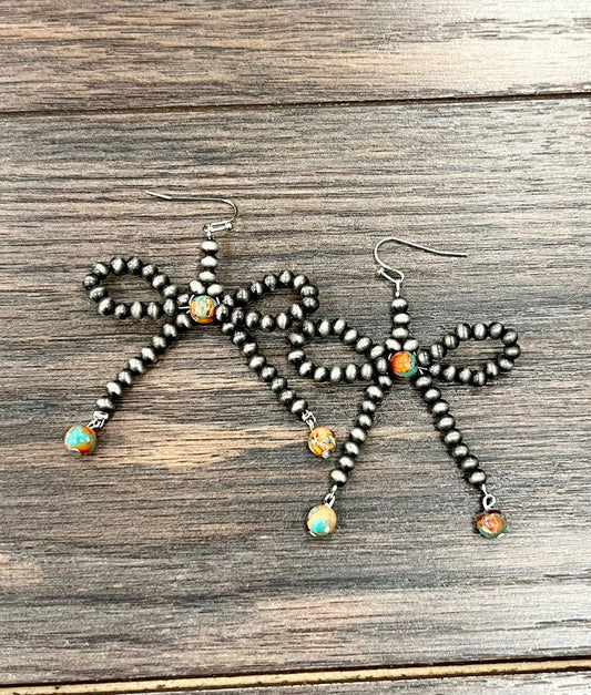 726097, Handmade Bow Earrings