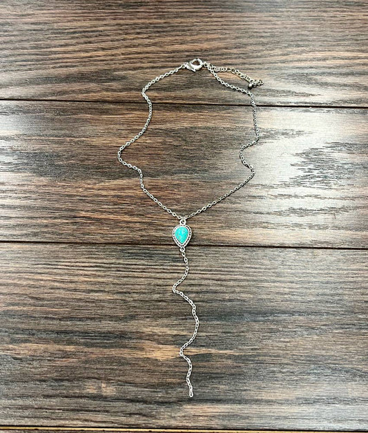 738937, Handmade Drop Turquoise Necklace