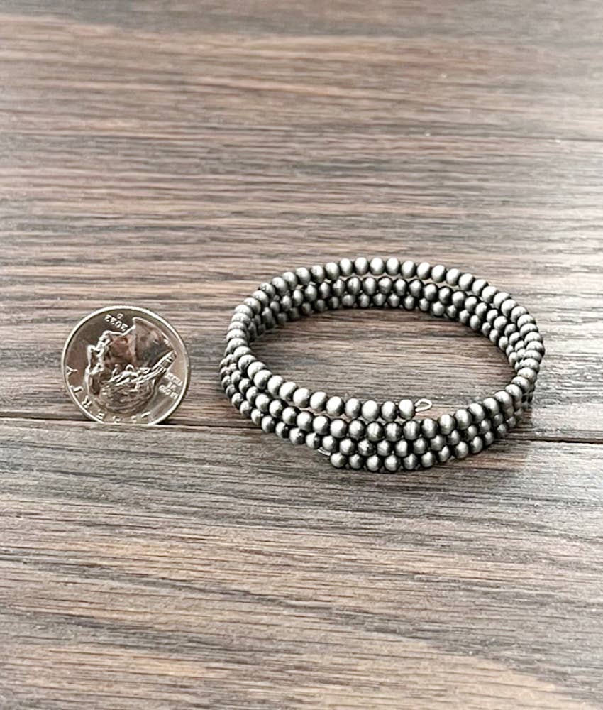 Handmade 4mm Navajo Bead Wrap Bracelet