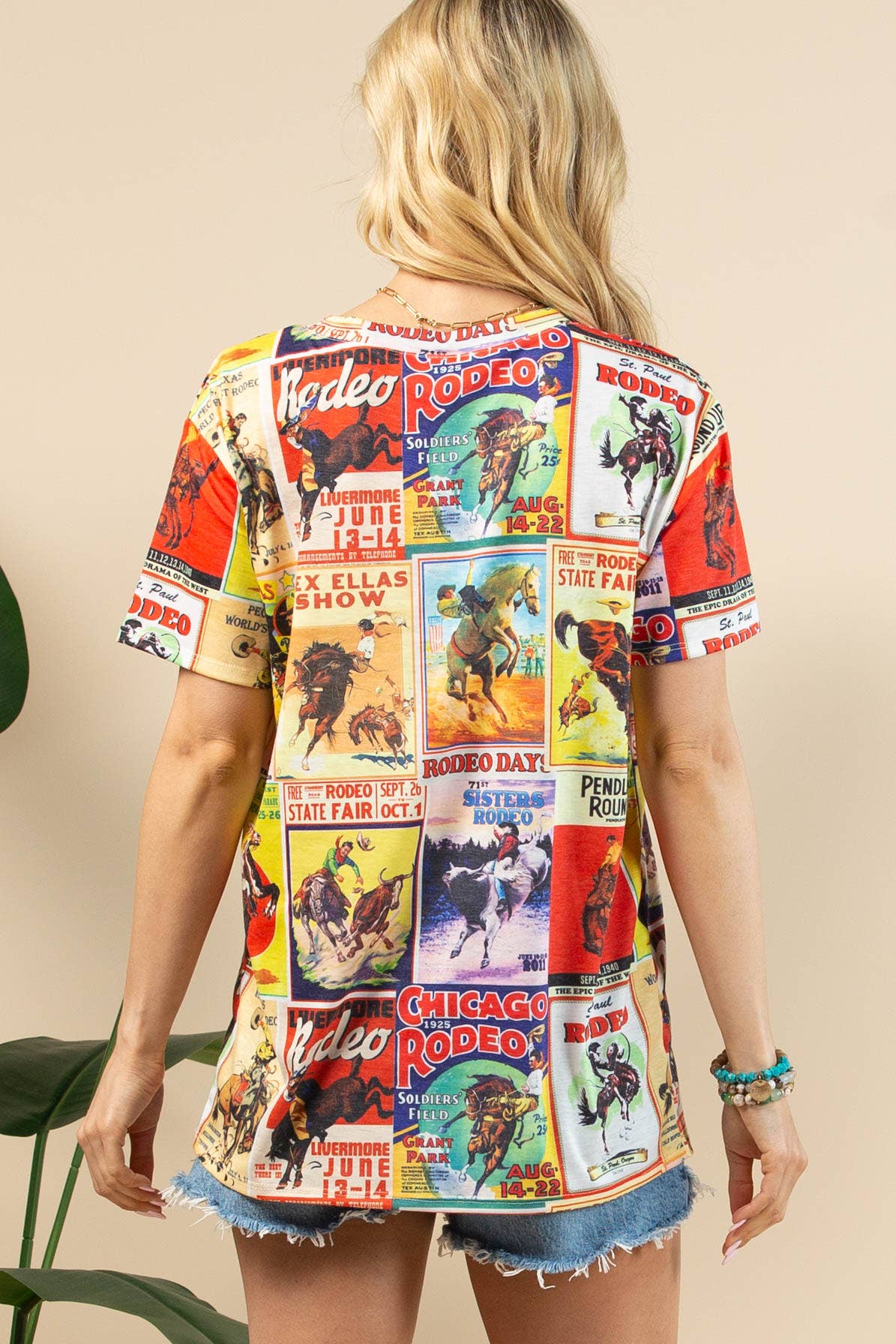 WESTERN VINTAGE PRINT SHORT SLEEVE T-SHIRT