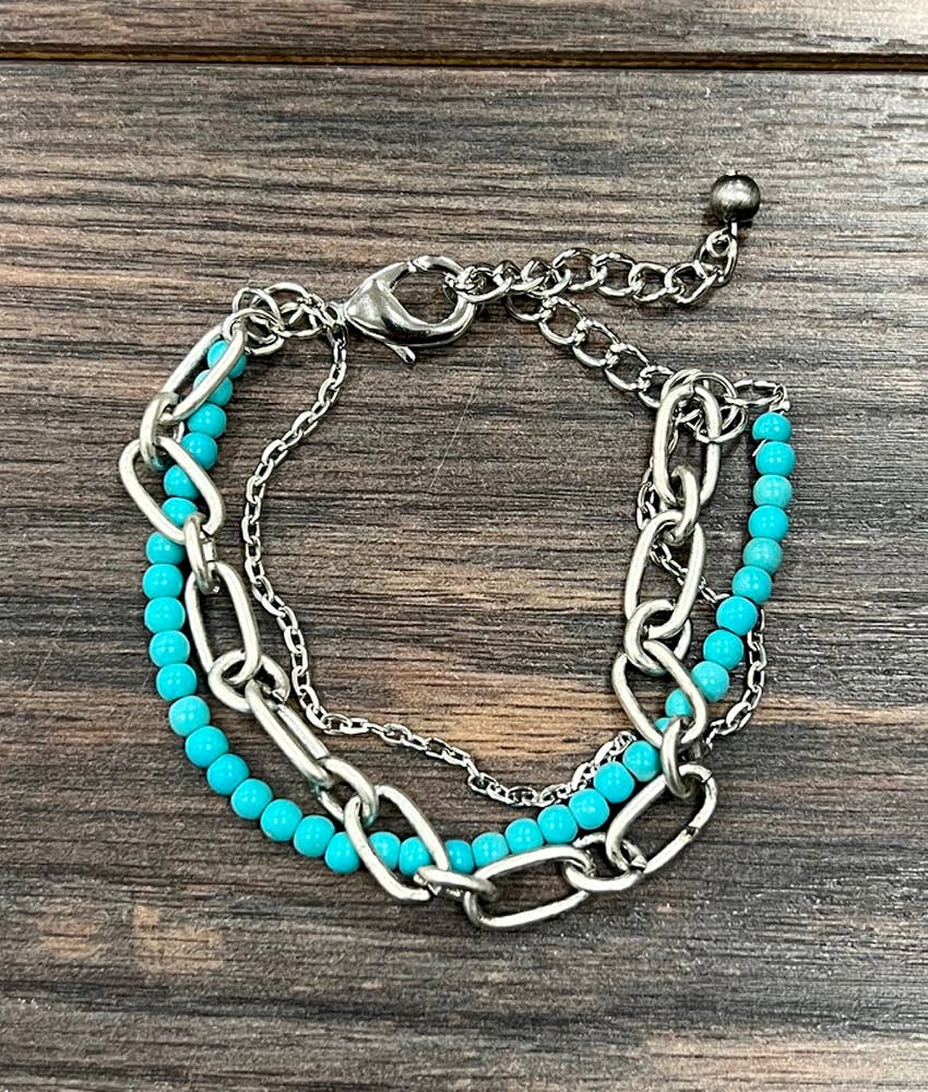 Handmade Synthetic Turquoise Adjustable Bracelet