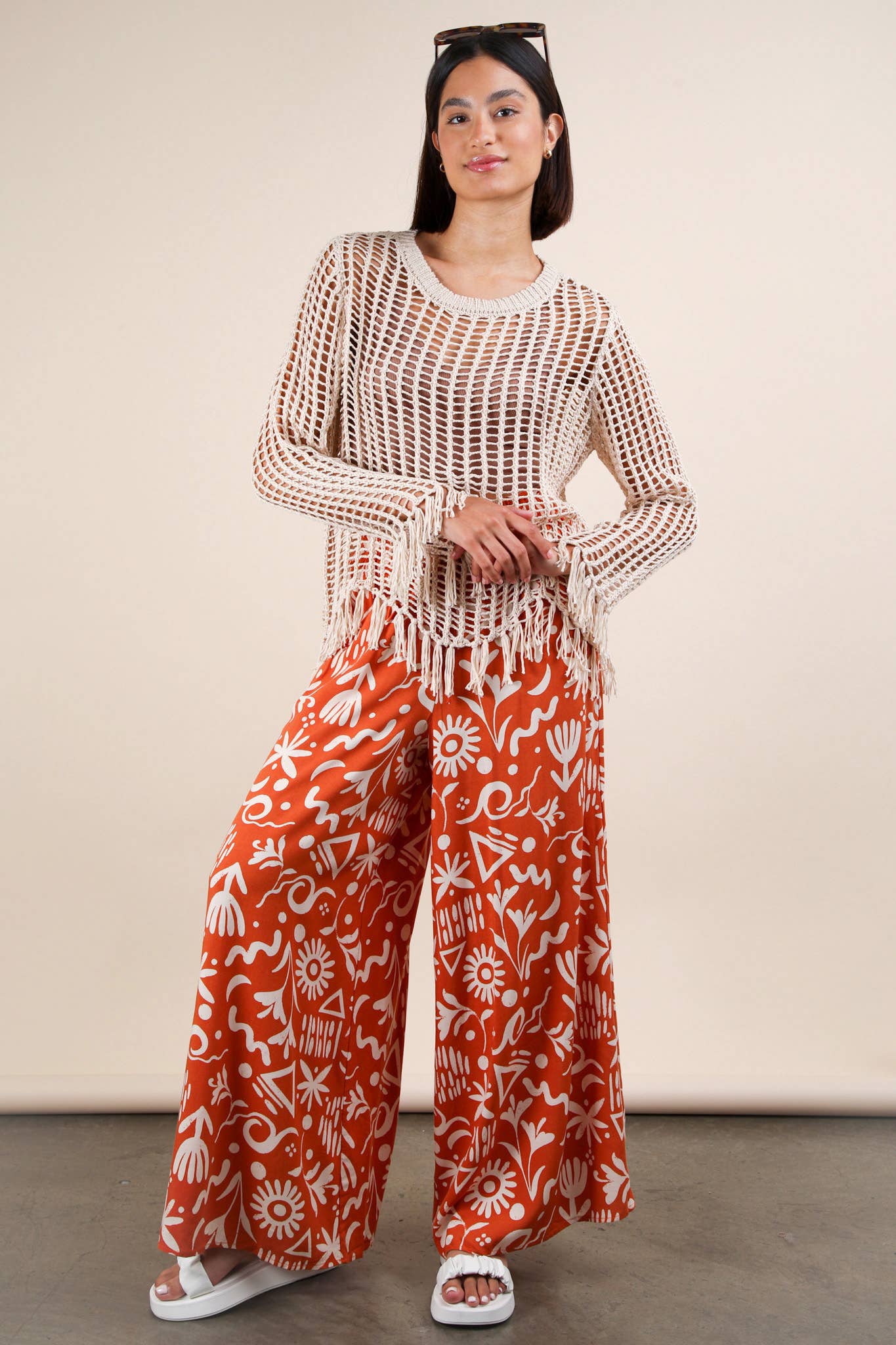 Oversized Net Summer Crochet Knit Sweater Top